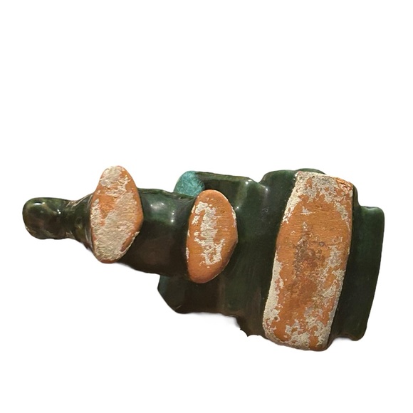 Vintage Blue Studio Pottery Horse & Wagon miniature planter or Toothpick Holder - Picture 7 of 7